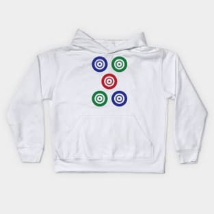 Five Circle Wheel Dot Wu Tong 筒 Tile. It's Mahjong Time! Kids Hoodie